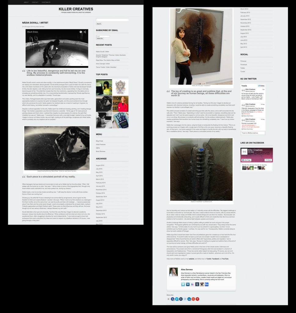 KILLER CREATIVES_ARTICLE BY ALISA DAMASO